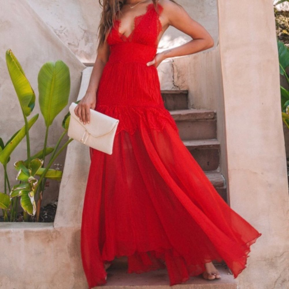Vici Collection Lace Chiffon Enchanted Evening Dress